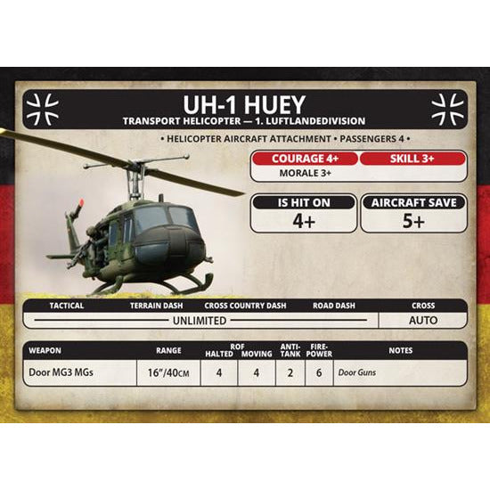 Team Yankee West German UH-1 Transport Platoon (x2 Plastic) - Tistaminis