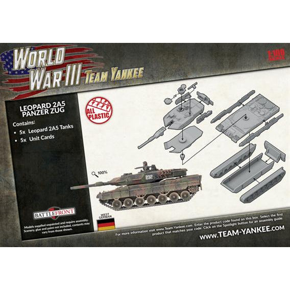 Team Yankee West German Leopard 2A5 (x5 Plastic) - Tistaminis