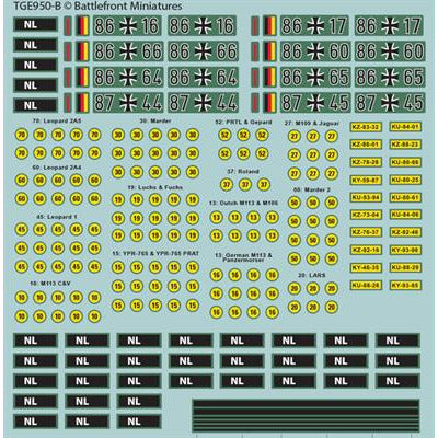 Team Yankee West German Decal Set New - Tistaminis