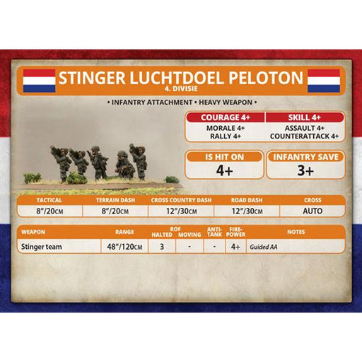 World War III: Team Yankee Dutch Stinger Platoon New - Tistaminis