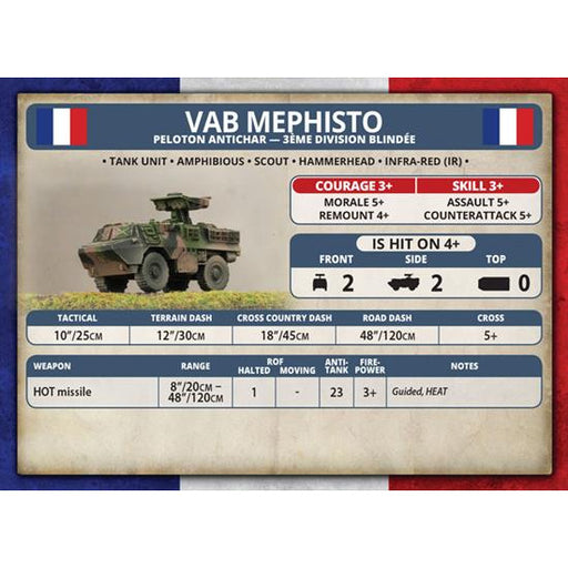 World War III: Team Yankee French VAB Mephisto Anti Tank Platoon New - Tistaminis