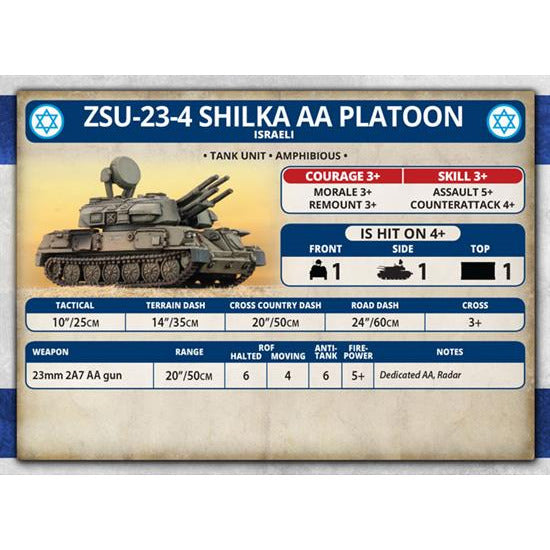 Team Yankee Israeli Unit Cards New - Tistaminis