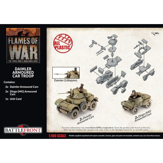 Flames of War British Daimler Armoured Car Troop New - Tistaminis