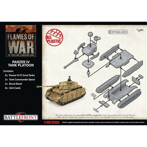 Flames Of War German Panzer IV Tank Platoon New - Tistaminis