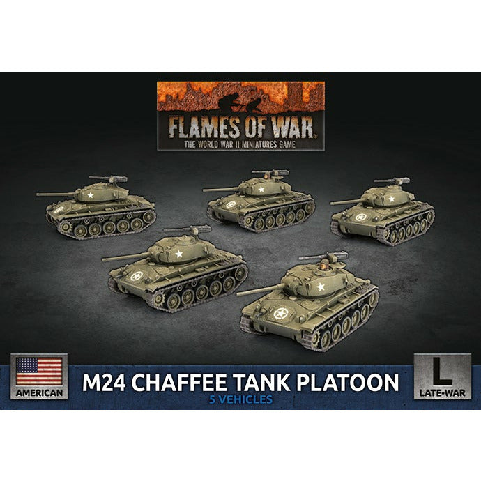 Flames of War American M24 Chaffee Tank Platoon (x5 Plastic) Dec 4th Pre-Order - Tistaminis