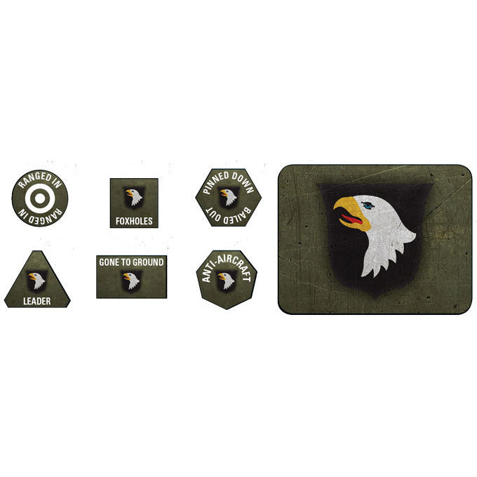 Flames of War American 101'st Airborne Division Token & Objective Set New - Tistaminis