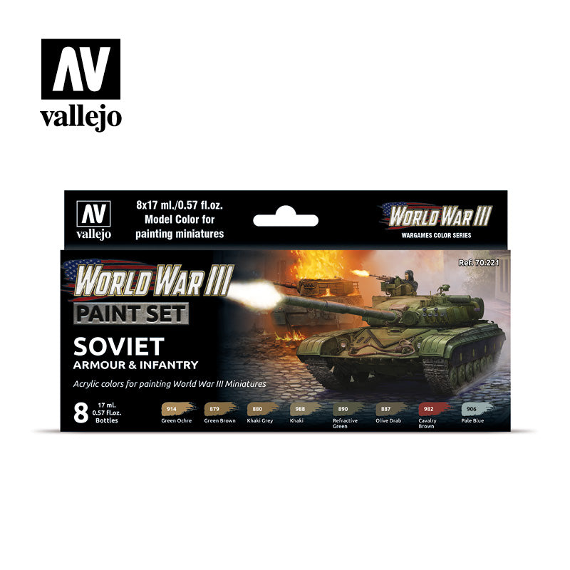 Vallejo WWIII Soviet Armour & Infantry Paint Set - TISTA MINIS