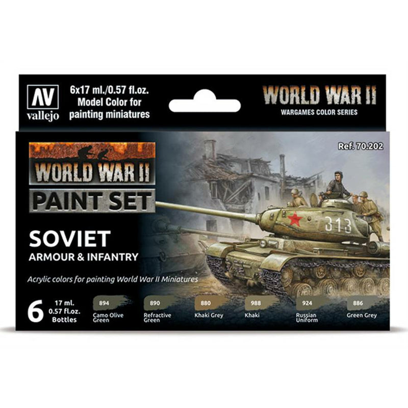 Vallejo WWII Soviet Armour & Infantry Paint Set New VAL70202 - Tistaminis