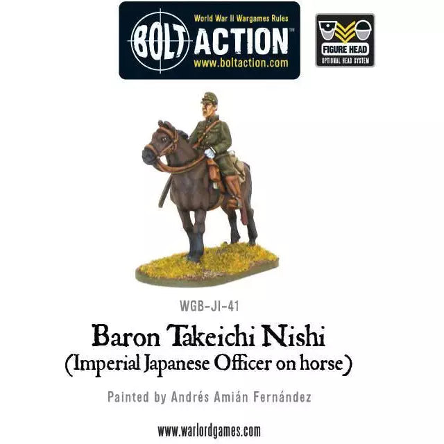 Bolt Action Imperial Japanese Baron Nishi (Officer on horse) New - WGB-JI-41 - Tistaminis