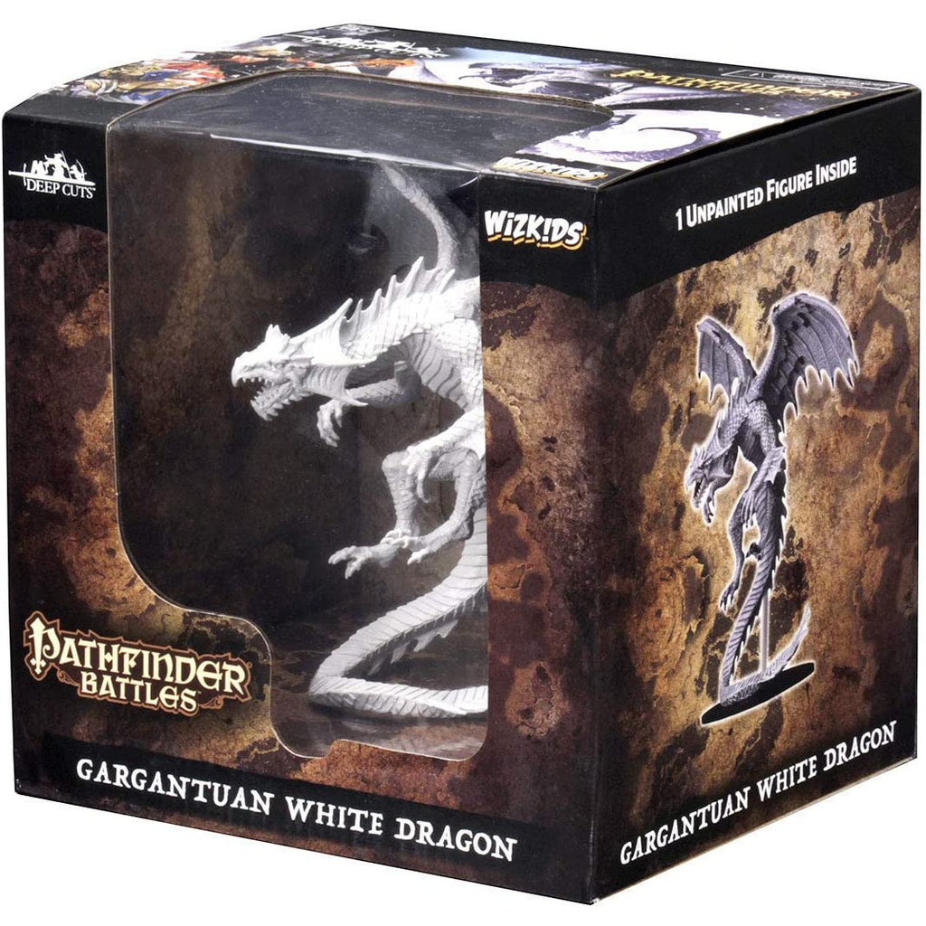 Pathfinder Battles Deep Cuts Unpainted Miniatures: Wave 6: Gargantuan White Dragon New - Tistaminis