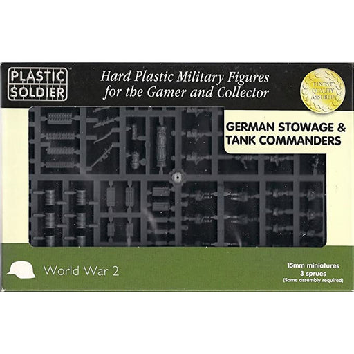 Plastic Soldier Company 15MM GERMAN STOWAGE & TANK COMMANDERS - 3 SPRUES New - TISTA MINIS