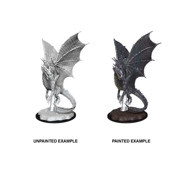 D&D Nolzurs Marvelous Upainted Miniatures: Wave 11: Young Silver Dragon New - Tistaminis