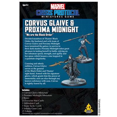 MARVEL Crisis Protocol: CORVUS GLAIVE AND PROXIMA MIDNIGHT New - Tistaminis