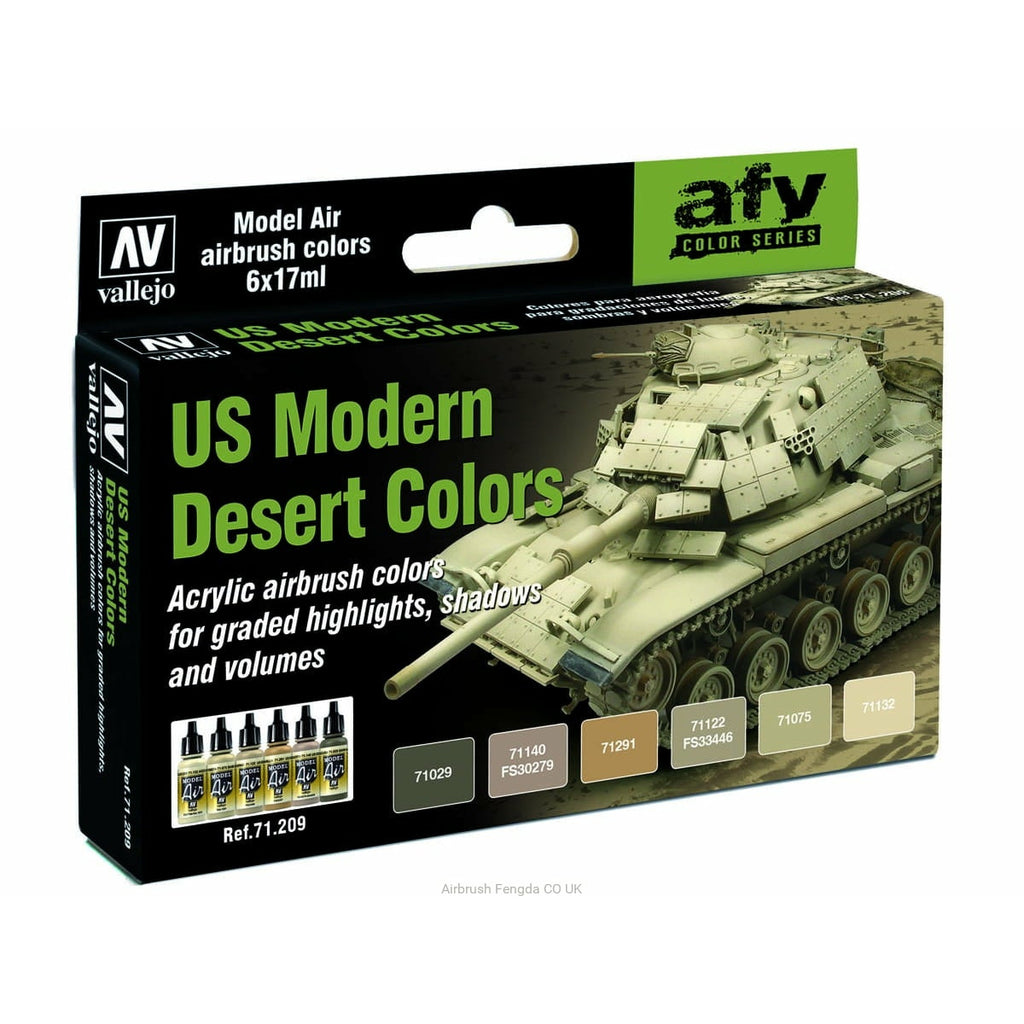 Vallejo Model Air Paint Set: US Modern Desert Colours - VAL71209 - TISTA MINIS