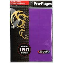 BCW Pro Pages 18 Pocket Sideloading Sheets Purple New - Tistaminis