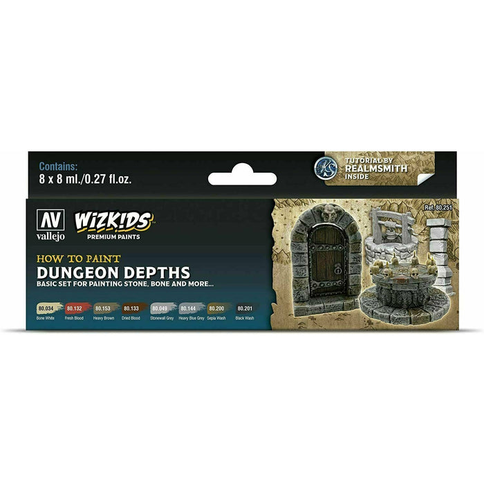 Vallejo Wizkids Premium Paint Sets: Dungeon Depths (VAL80251) New - TISTA MINIS