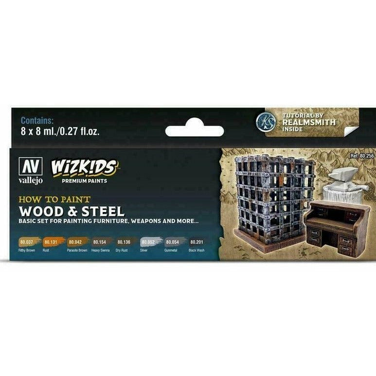 Vallejo Wizkids Premium Paint Sets: Wood & Steel (VAL80256) New - TISTA MINIS