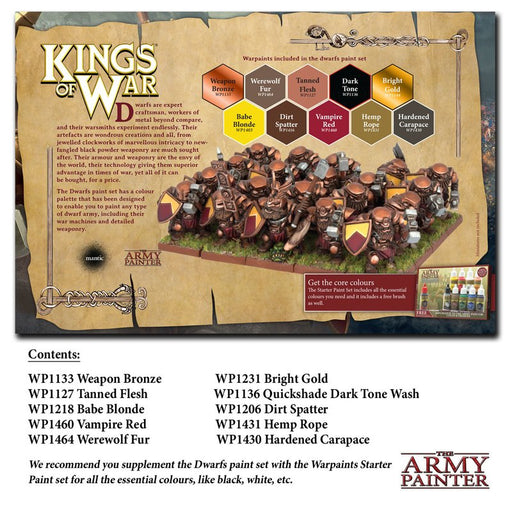 Warpaints Kings of War Dwarfs Paint Set - TISTA MINIS