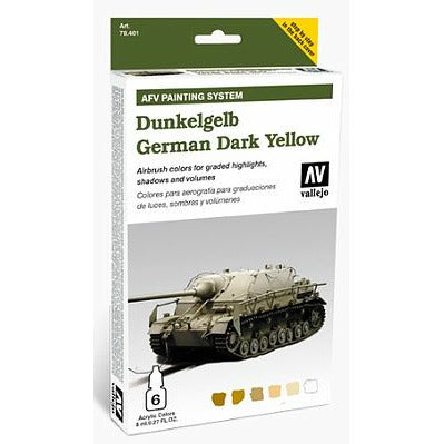 Vallejo AFV GERMAN DARK YELLOW - 6x8ml SET - AFV ARMOUR PAINTING Paint Set New - TISTA MINIS