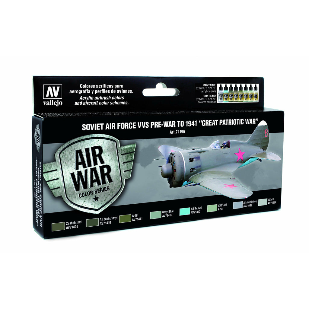Vallejo VAL71196 SOVIET AIR FORCE PRE-WAR TO 1941 GPW MODEL AIR Paint Set New - TISTA MINIS