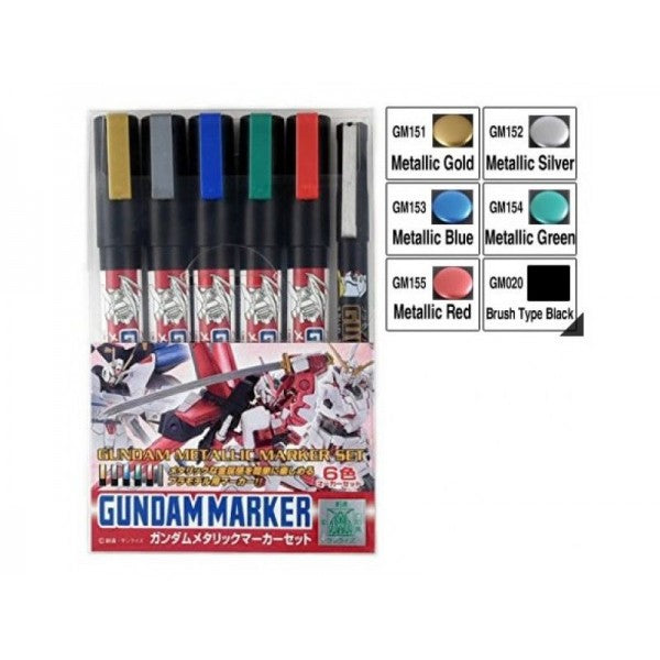 MR. HOBBY Gundam Marker Set - Gundam Metallic Marker Set New - Tistaminis