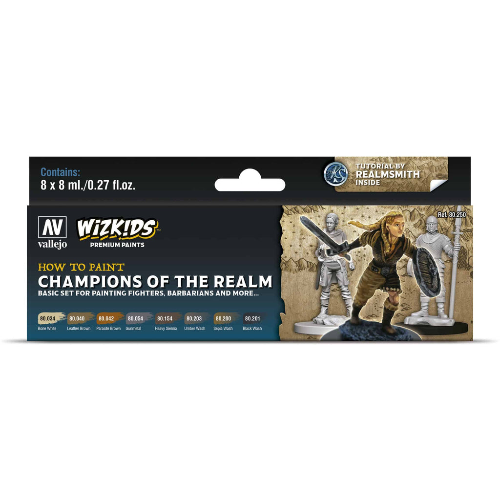 Vallejo Wizkids Premium Paint Sets: Champions of the Realm (VAL80250) New - TISTA MINIS