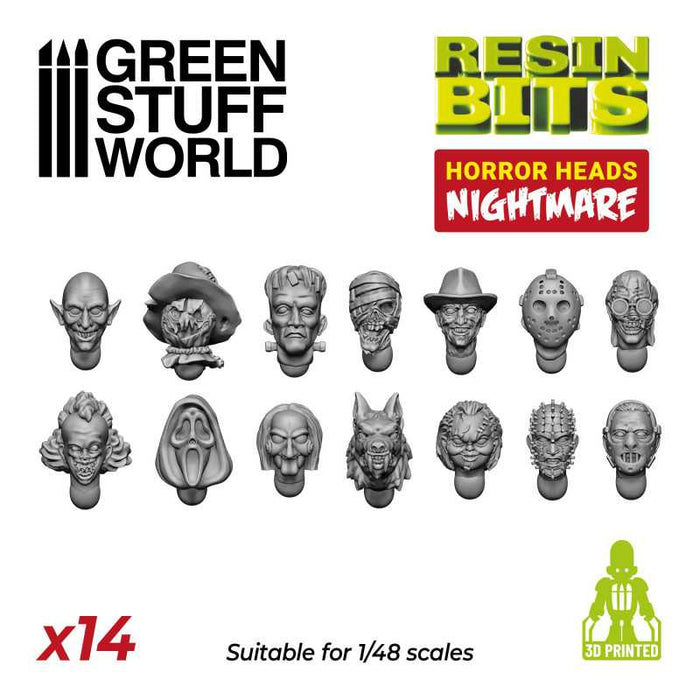 Green Stuff World Horror Heads - NIGHTMARE New - Tistaminis