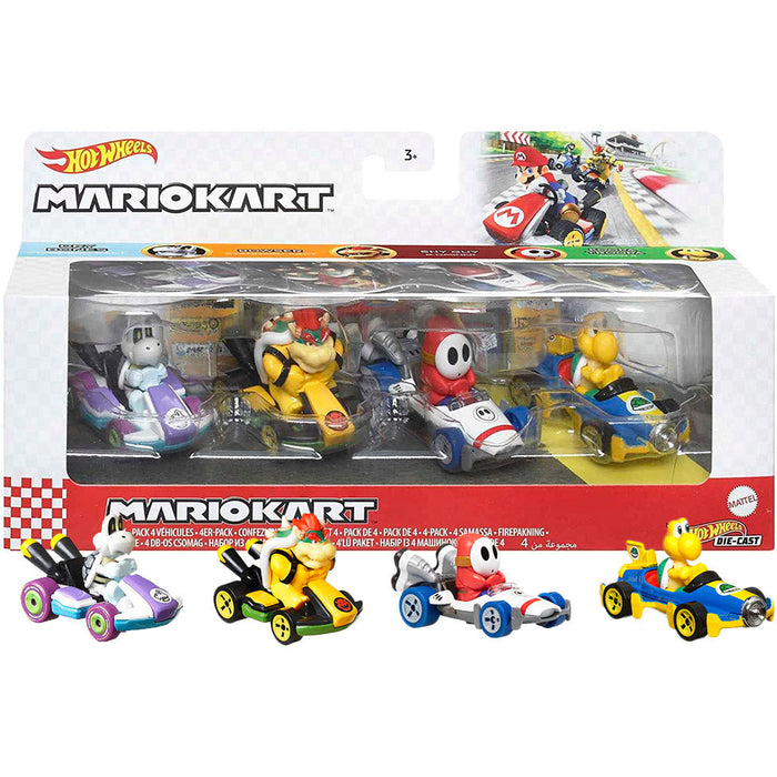 Hot Wheels Mario Kart Vehicle 4-Pack Die Cast Set - Tistaminis