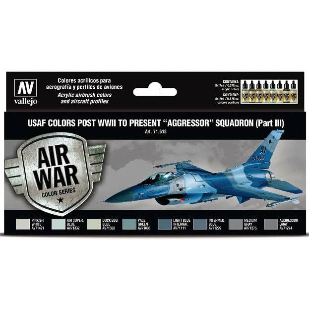 Vallejo USAF COLORS POST WWII TO PRESENT AGGRESSOR SQUADRON PART 3 Paint Set New - TISTA MINIS