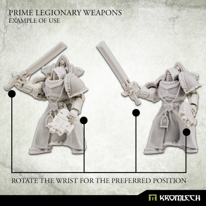 Kromlech Prime Legionaries CCW Arms: Axes [left] (5) New - Tistaminis