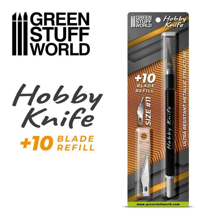 Green Stuff World Professional Metal HOBBY KNIFE with Spare Blades New - Tistaminis