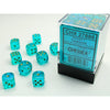 Chessex Teal with Gold 36 Borealis 12mm Pipped Dice CHX 27886 - Tistaminis