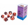 Chessex Gemini Orange-Purple/White 7pc Dice Set CHX30021 New - Tistaminis