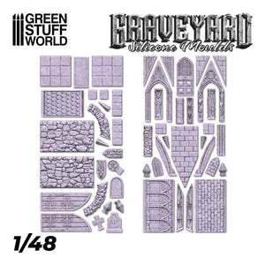 Green Stuff World Silicone Moulds - GRAVEYARD New - Tistaminis