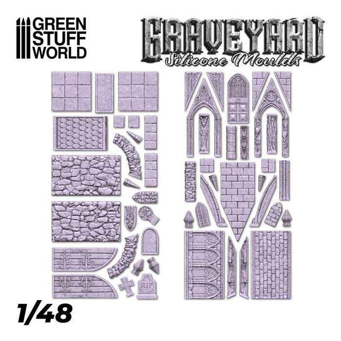 Green Stuff World Silicone Moulds - GRAVEYARD New - Tistaminis