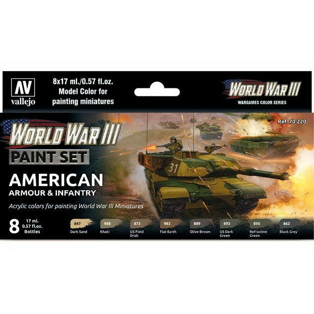 Vallejo WWIII American Armour & Infantry Paint Set - TISTA MINIS