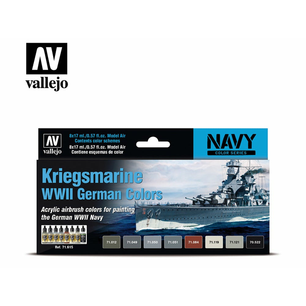Vallejo Model Air Paint Set: Kriegsmarine WWII German Colours - VAL71615 - TISTA MINIS
