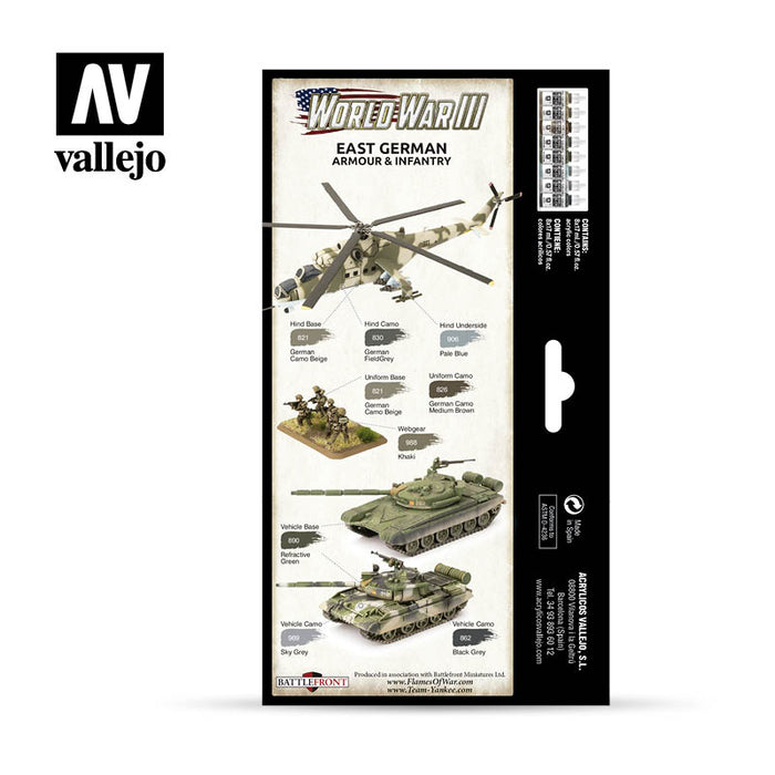 Vallejo WWIII East German Armour & Infantry Paint Set - TISTA MINIS