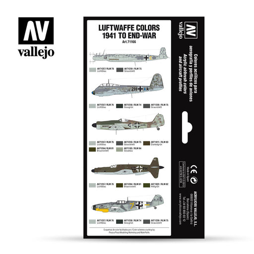 Vallejo Model Air Paint Set: Luftwaffe Colours 1941 to End-War - VAL71166 - TISTA MINIS